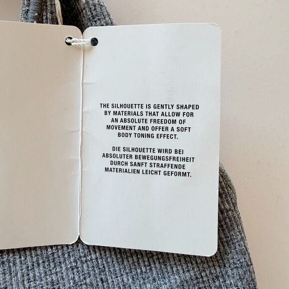 NWT Wolford Shaping Athleisure Logo Scoop Neck Bodysuit in Grey Melange Size S - Picture 12 of 16